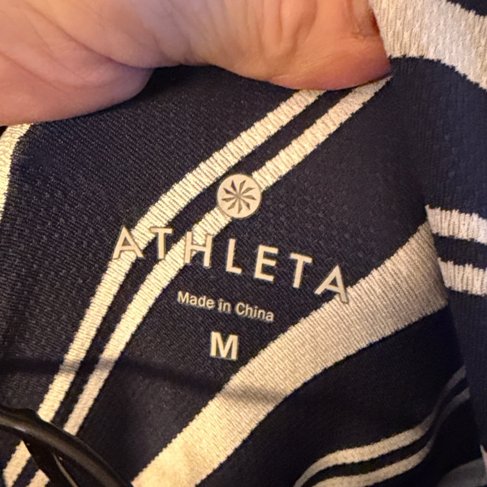 Athleta Navy and White Striped Dress - Picture 2 of 4